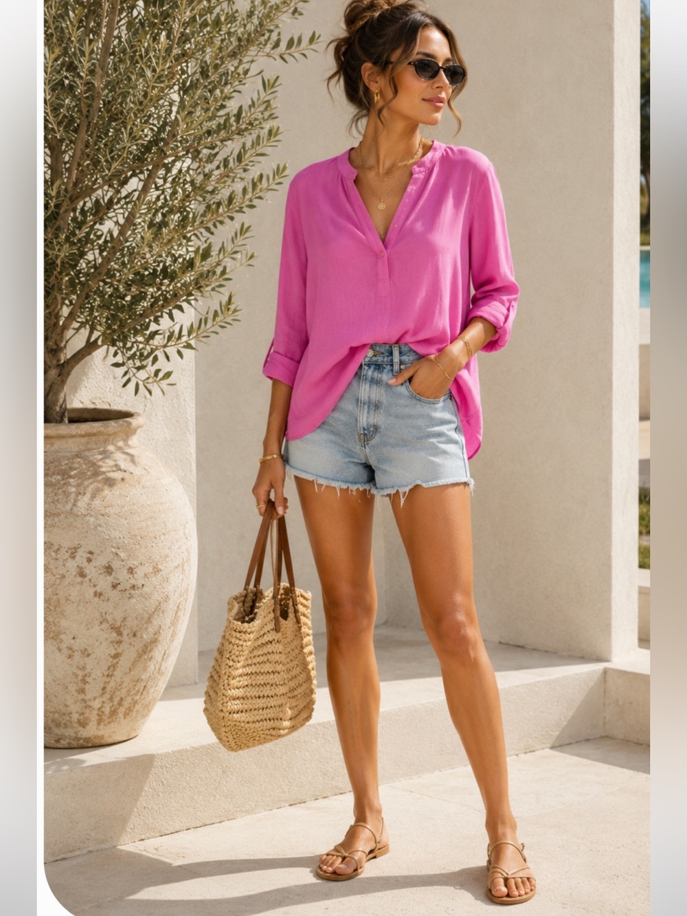 CUTEST Womens NEW Hot Pink Sz L tunic/top/coverup price firm!